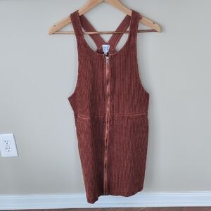 Cozy Casual corduroy zip up dress, size M